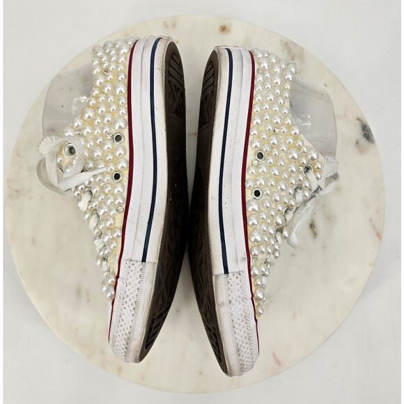 Custom Pearl Converse All Star Low Tops - - Picture 5 of 8